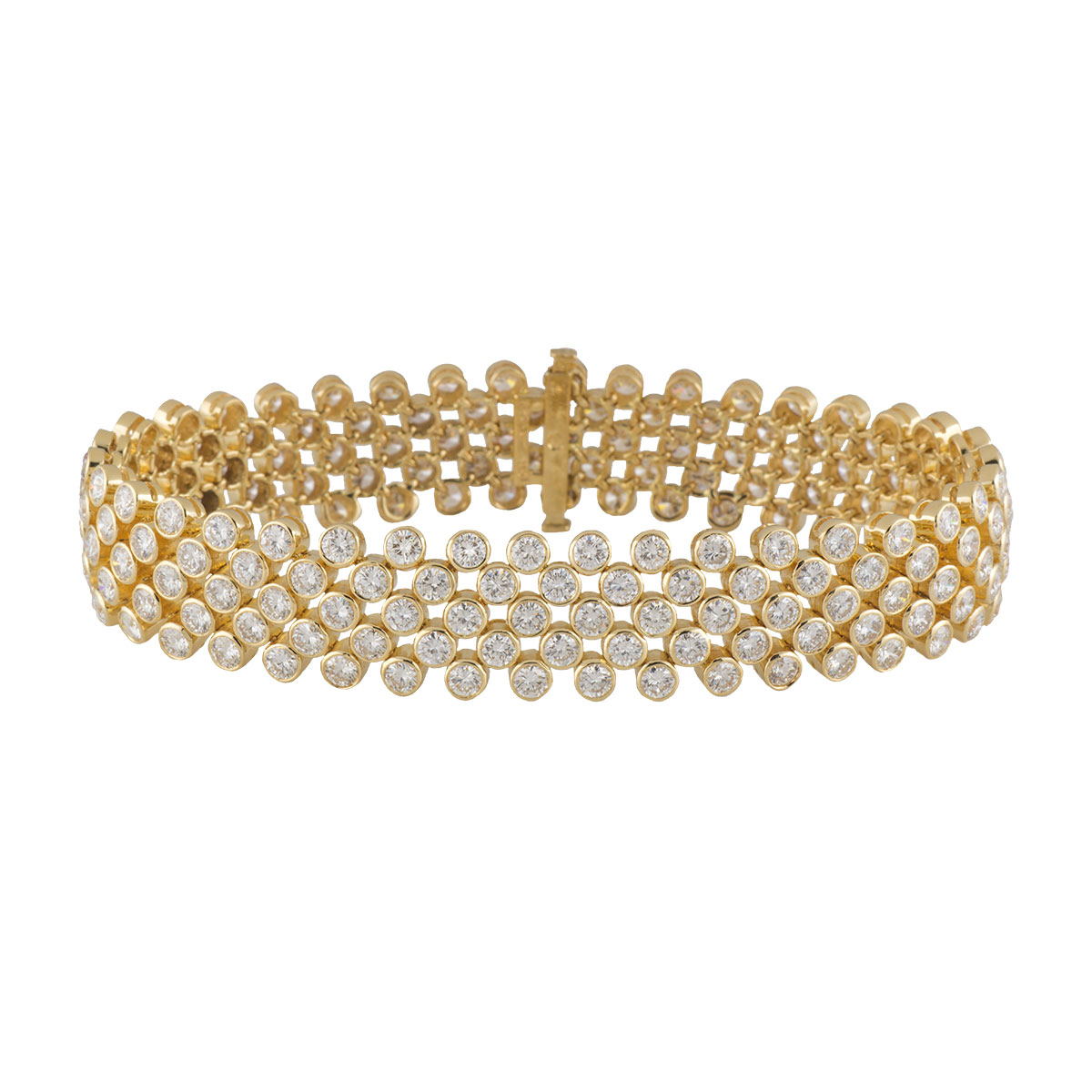 Yellow Gold Diamond Bracelet 13.30ct G+/VS+ Rich Diamonds